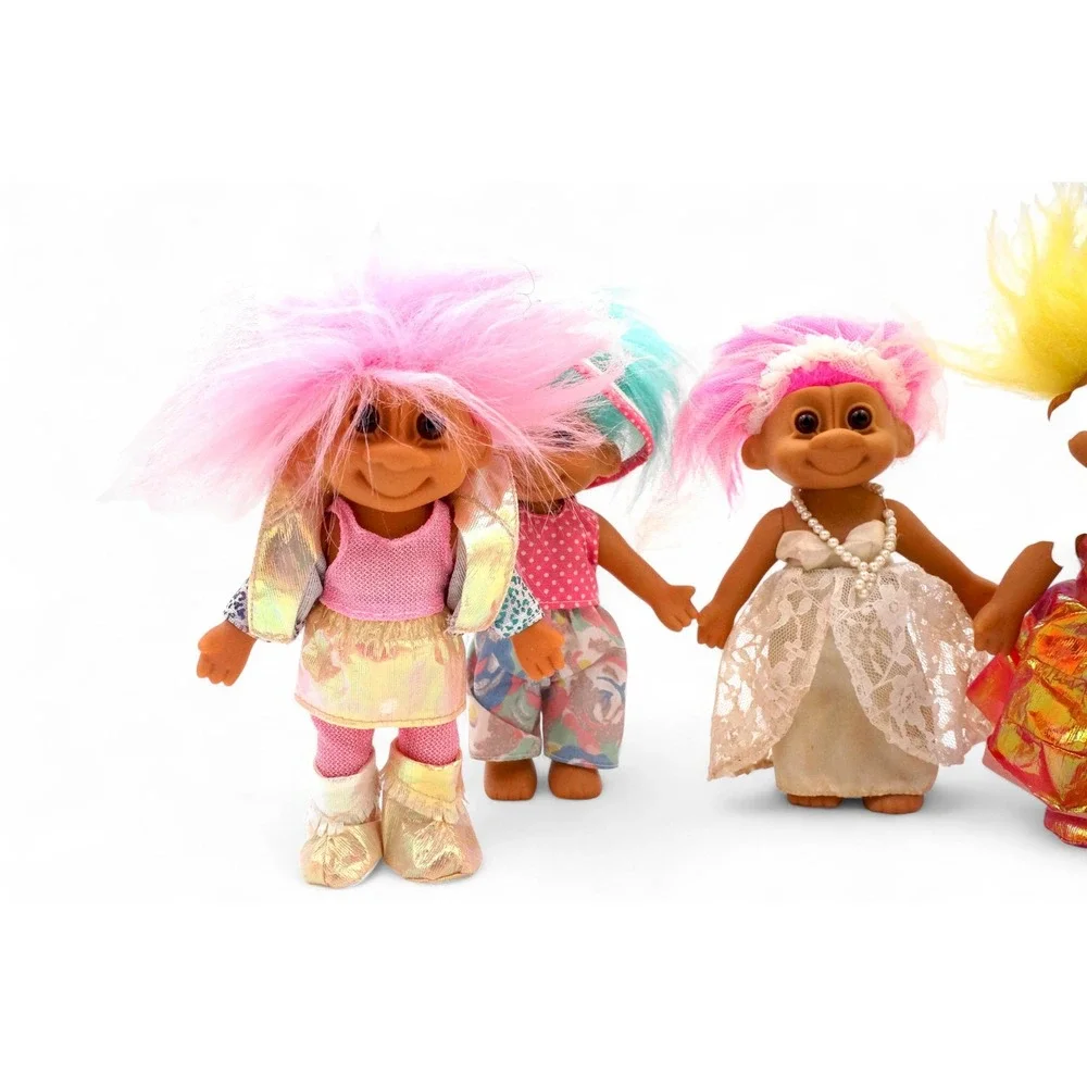 Vintage Troll Dolls Lot 7 Inch 90s Russ Ace Dam Mixed Outfit - Picture 15 of 16